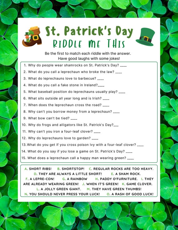 st pattys day jokes riddles