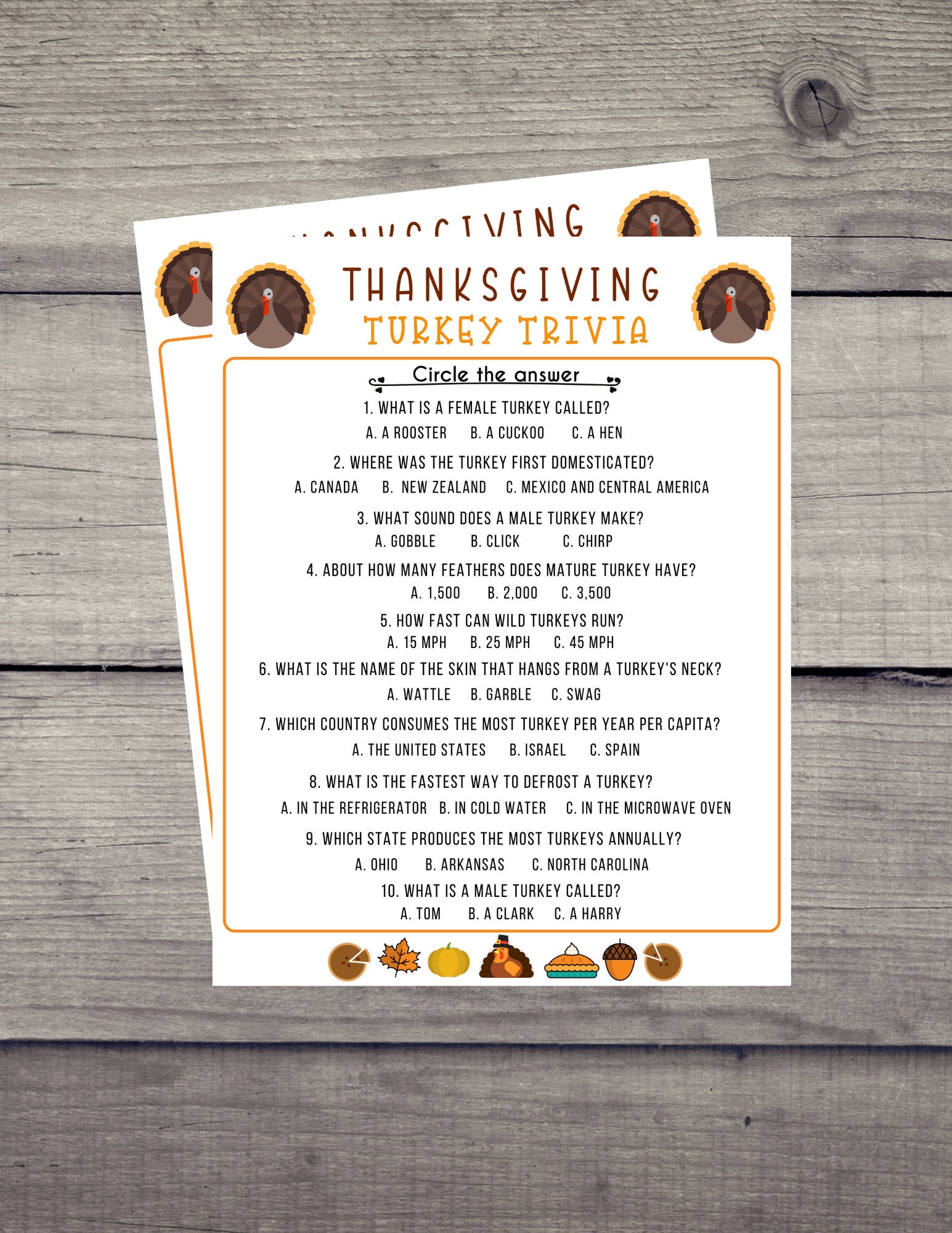 Thanksgiving trivia games