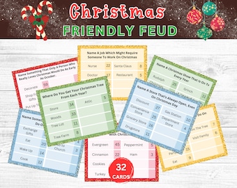 Christmas Friendly Feud Game, Christmas Party Game, Christmas Trivia, Classroom Party Game Xmas Party Games for Family, Office Party Game