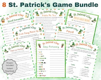 St. Patrick's Day Spiele-Bundle: Party-Aktivitäten zum Ausdrucken (Instant Download)