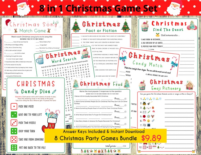 Christmas Riddle Game Christmas Game Printable Fun Holiday Party Game for All Ages Festive Christmas Game Group Xmas Game Family Christmas image 5