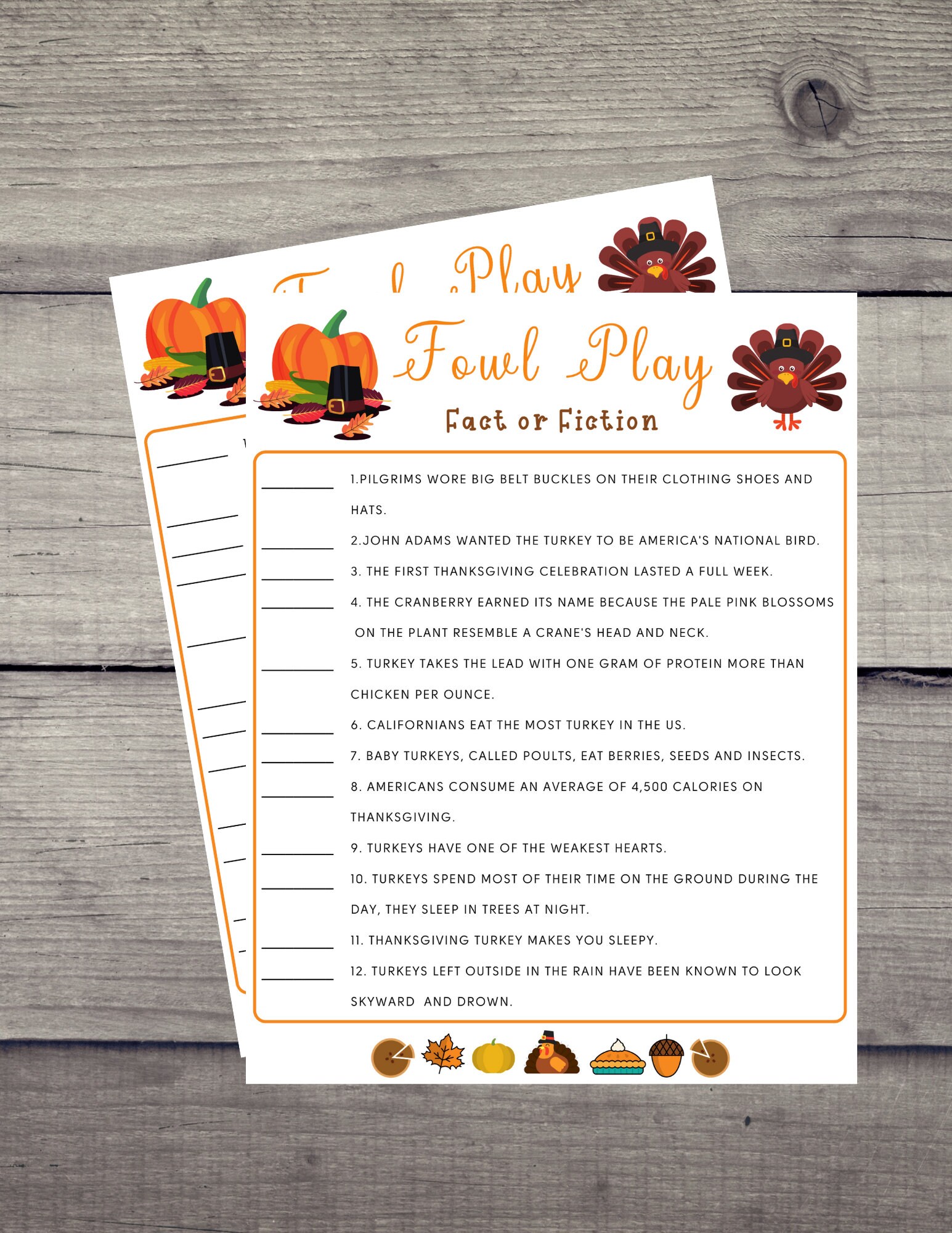 Thanksgiving dinner party favors