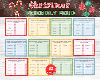 Christmas Friendly Feud Game, Christmas Trivia Game, Christmas Party Game, Classroom Activity,  Xmas Party Games All Ages, Office Party Game