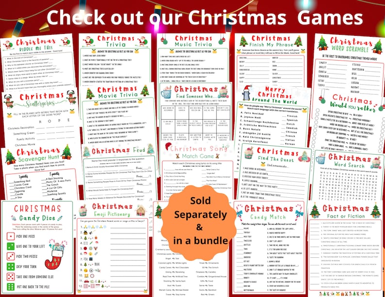 Christmas Trivia Games for Kids, Fun Christmas Printable Game, Office ...