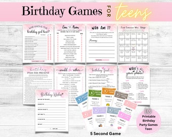 Teen Birthday Party Games Bundle (Printable)