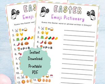 Påsk-emoji-spel | Festaktivitet för barn, tonåringar, vuxna (nedladdning direkt)
