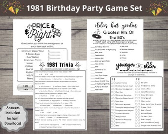 40th Birthday Trivia Etsy