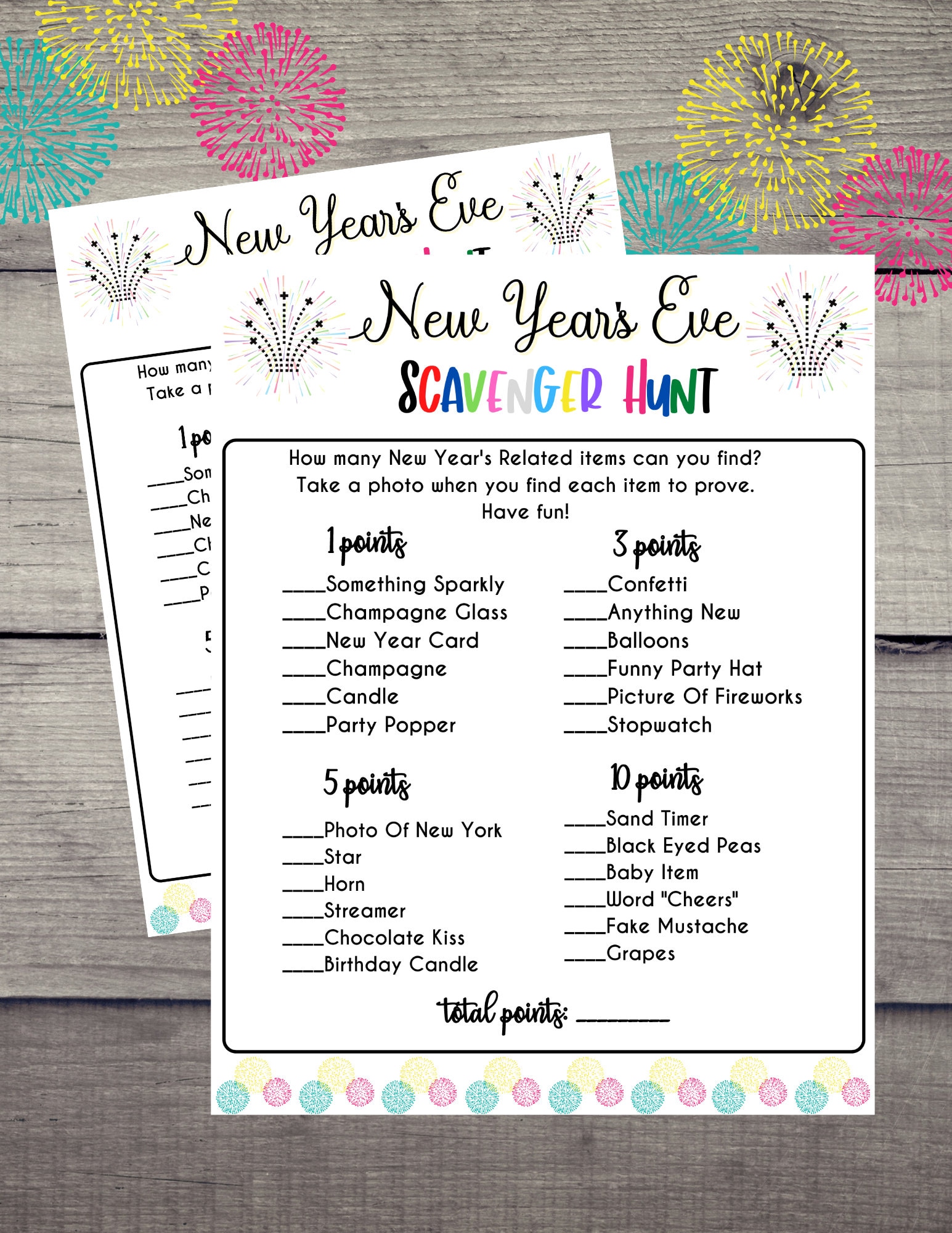 New Years Eve Game Set New Years Eve Printable Games New Etsy