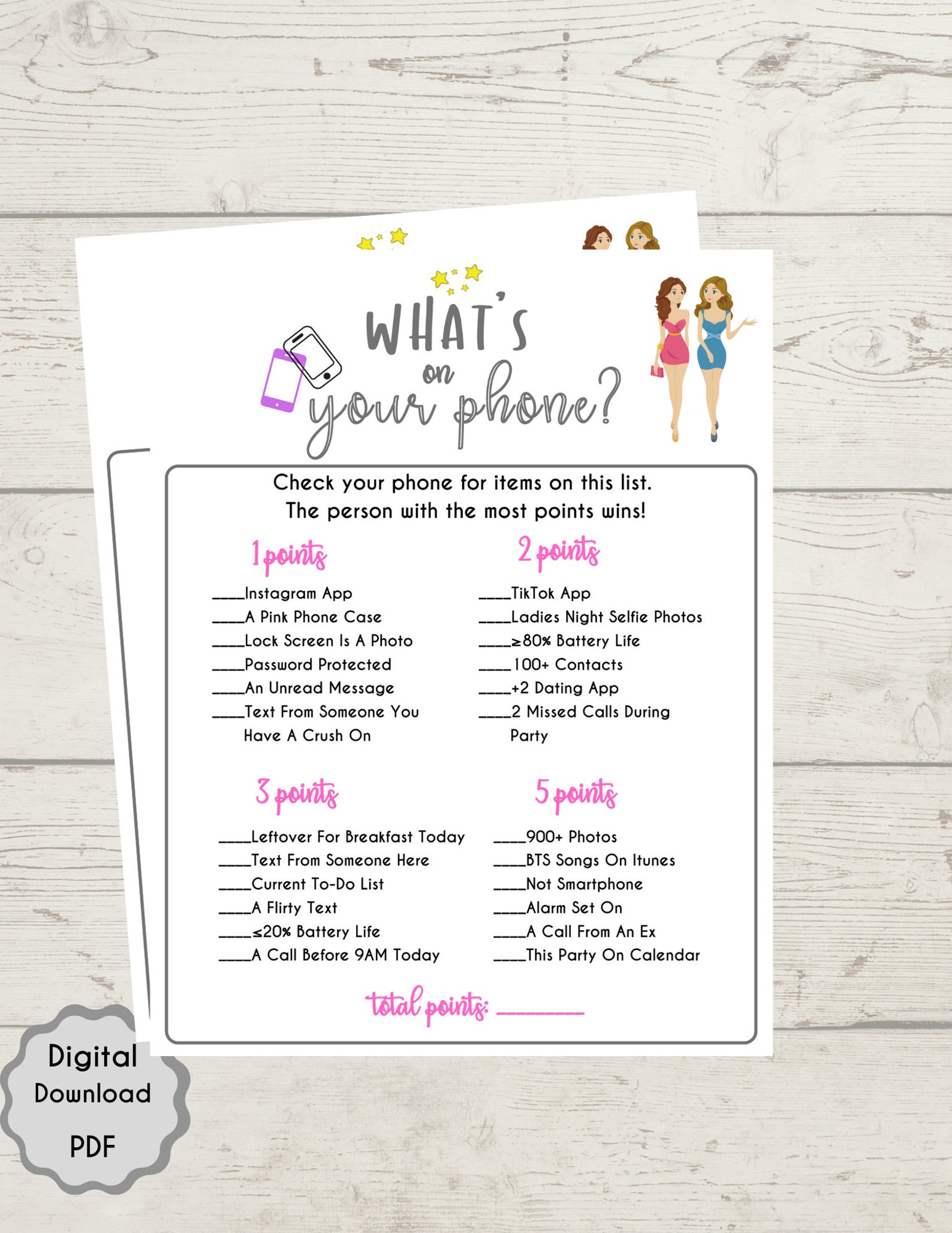 5 Ladies Night Game Bundle Fun Printable Ladies Party Games Fun Girls