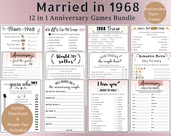 57th Anniversary Games Bundle: Married in 1968 Party Games (PDF)