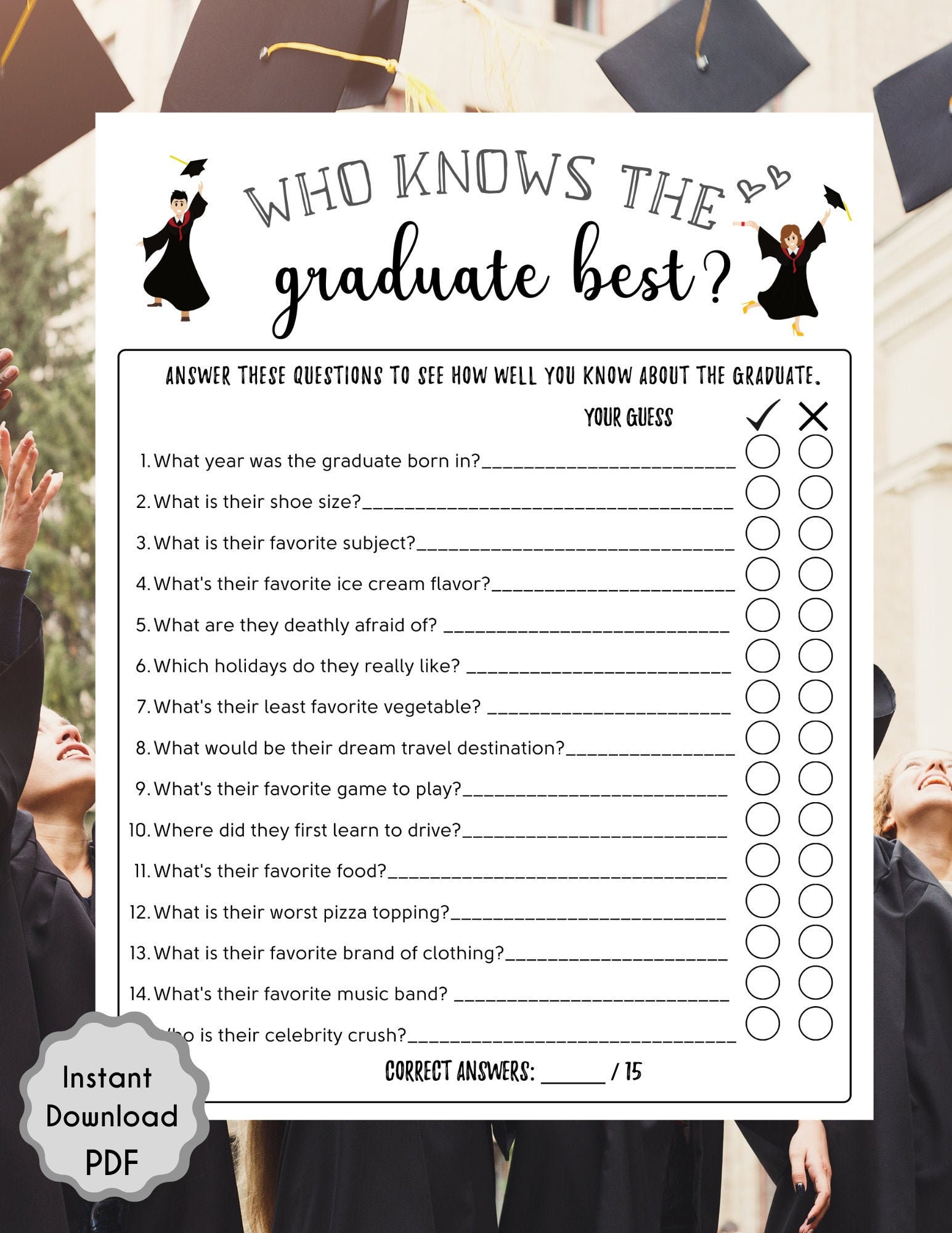 graduation-party-printable-game-who-knows-the-graduate-best-graduation-party-game-class-of-2024-high-school-college-grads-etsy for Grad Party Free Printable Graduation Party Games Graduation Party Printable Game | Who Knows the Graduate Best | Graduation Party Game | Class of 2024 | High School, College Grads - Etsy for Grad Party Free Printable Graduation Party Games