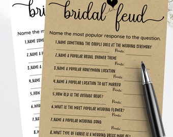 Bridal Feud Game: Fun Bridal Shower Activity (Digital File)