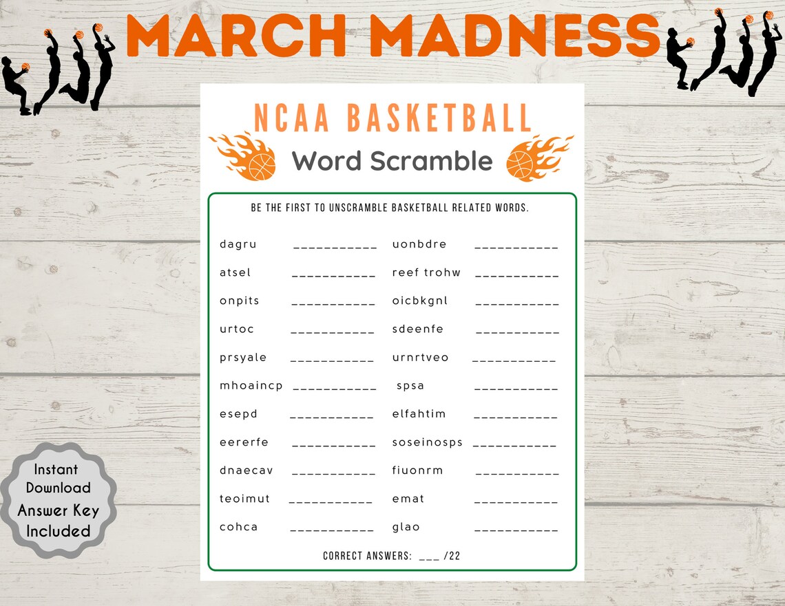 2021 March Madness Basketball Game Bundle Basketball Trivia Etsy