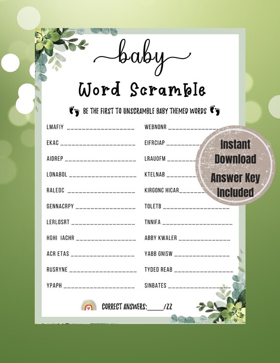 Amscan Baby Shower Word Game – 24ct Pack, Multicolor Fun Party Activity For Baby Showers - View #10