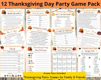 12 Thanksgiving Party Games Thanksgiving Trivia Games for Family Thanksgiving dinner activity Friendsgiving Game Thanksgiving Classroom Game