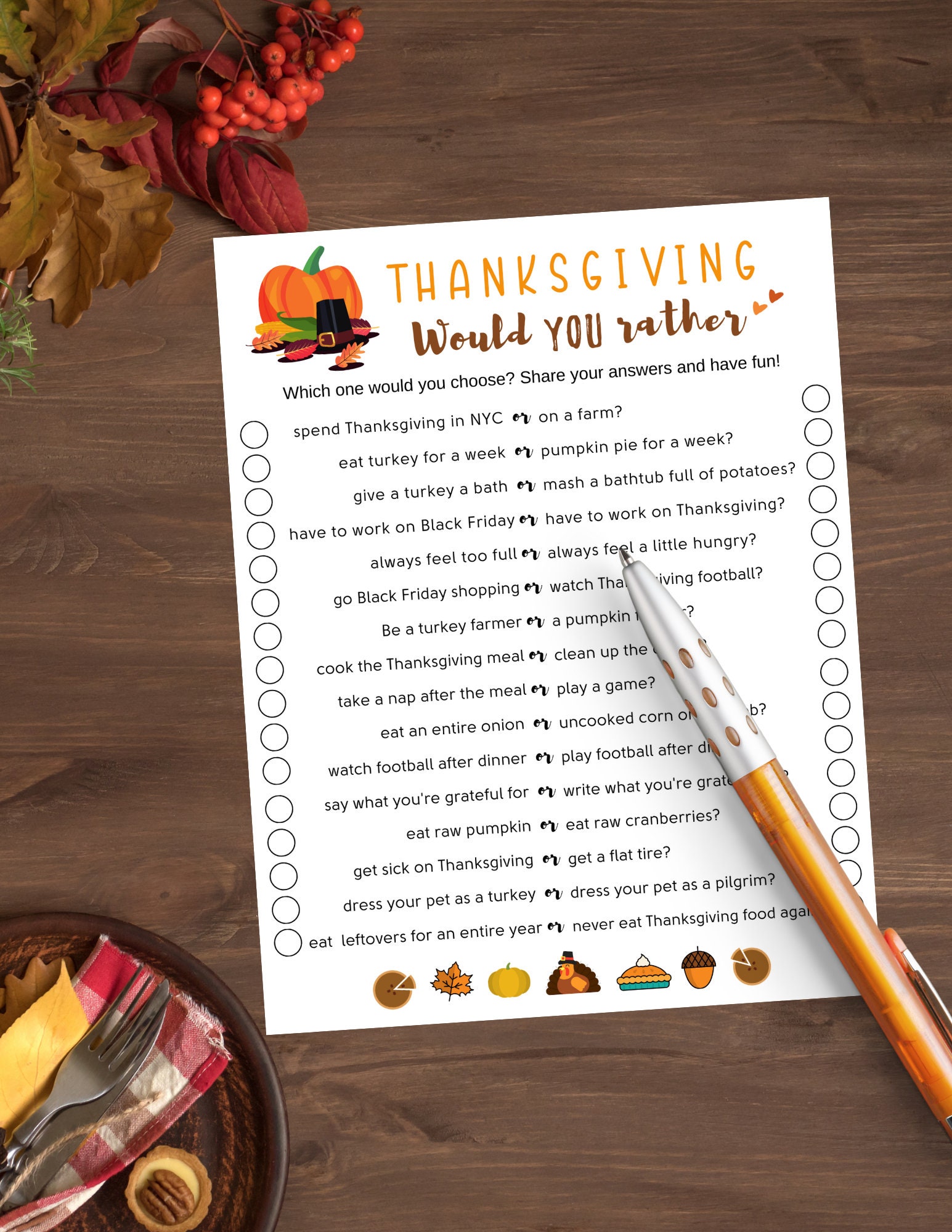 Thanksgiving Party Game Printable Thanksgiving Game for Kids - Etsy