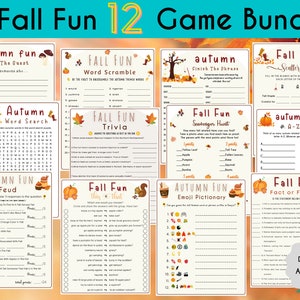 Fall Fun Games Fall  Printable Game Family Activity Fall Activity Adults Kids Thanksgiving Activity