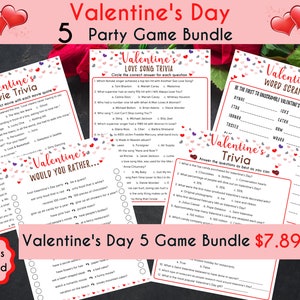 Valentine's Day Feud Game Fun Valentine's Day Feud Activity Valentines Printable Game Galentine's Game Fun Adults Party Games PDF image 7