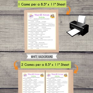 Mardi Gras Trivia Game Mardi Gras Printable Game for Kids & Adults Fun Mardi Gras Party Game Mardi Gras Activities l Virtual Game image 3