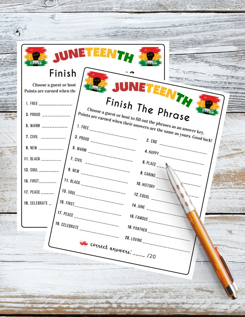 Finish the Phrase Printable Game Fun Educational Etsy