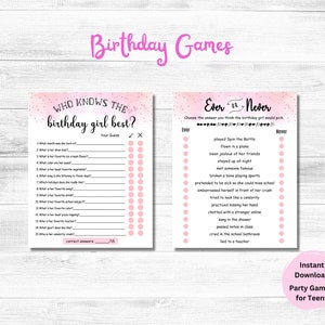 Sweet 16 Games Printable, Teen Birthday Games, Fun 16th Birthday Games ...
