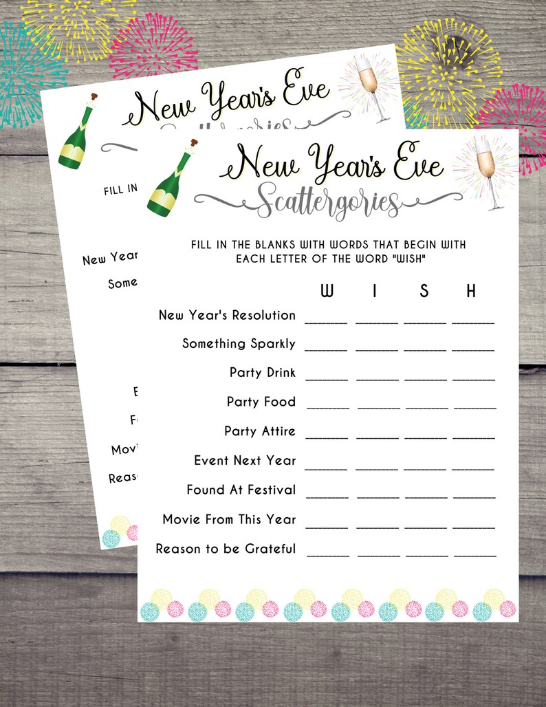 New Years Eve Game Set New Years Eve Printable Games New Etsy