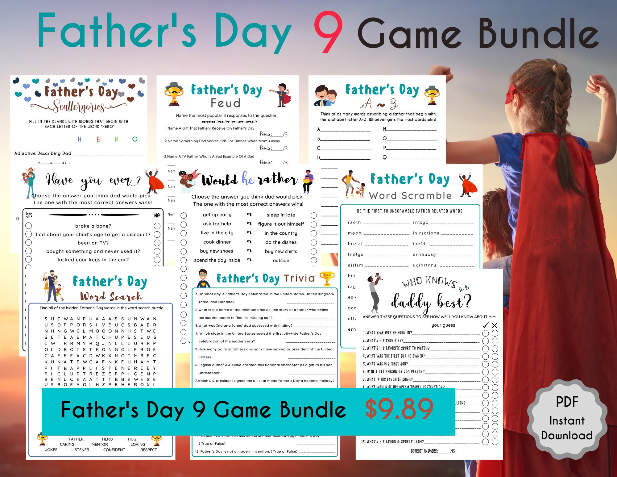 Father's Day Who Knows Dad Best Game Father's Day Game for Kids