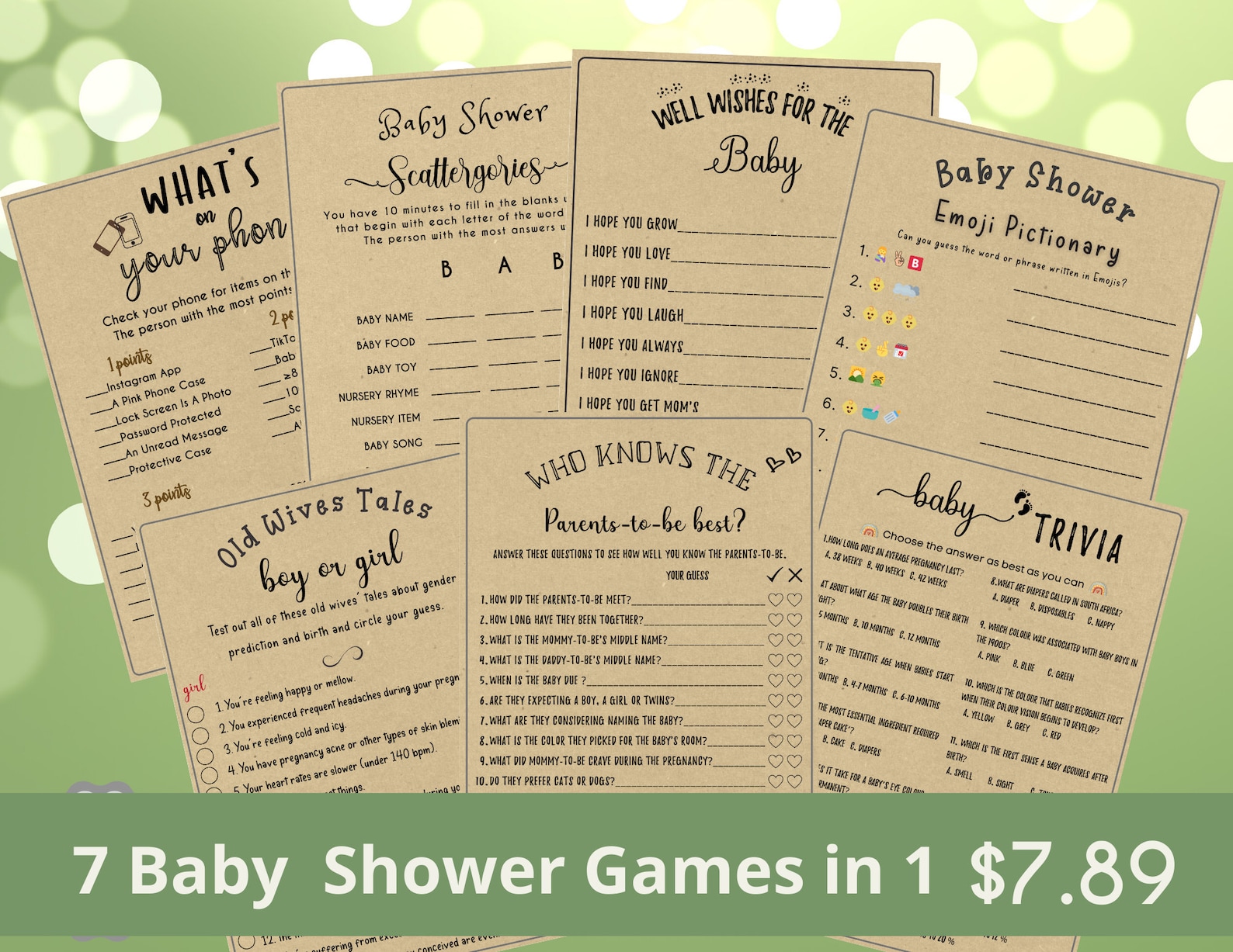 Guess the Baby Celebrity Baby Shower Game Printable Baby Etsy
