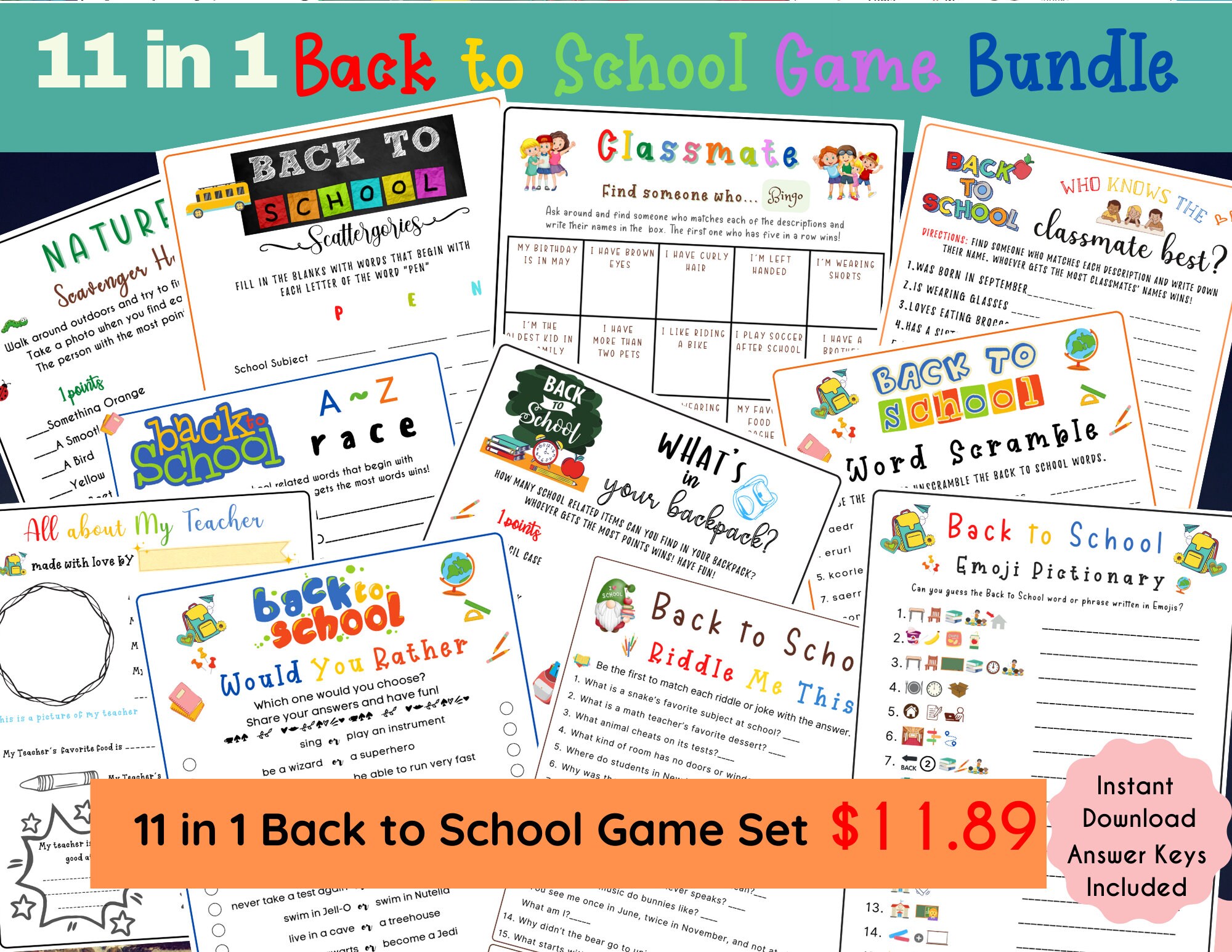 Back to School Find Someone Who Game Fun Classroom Activity Icebreaker