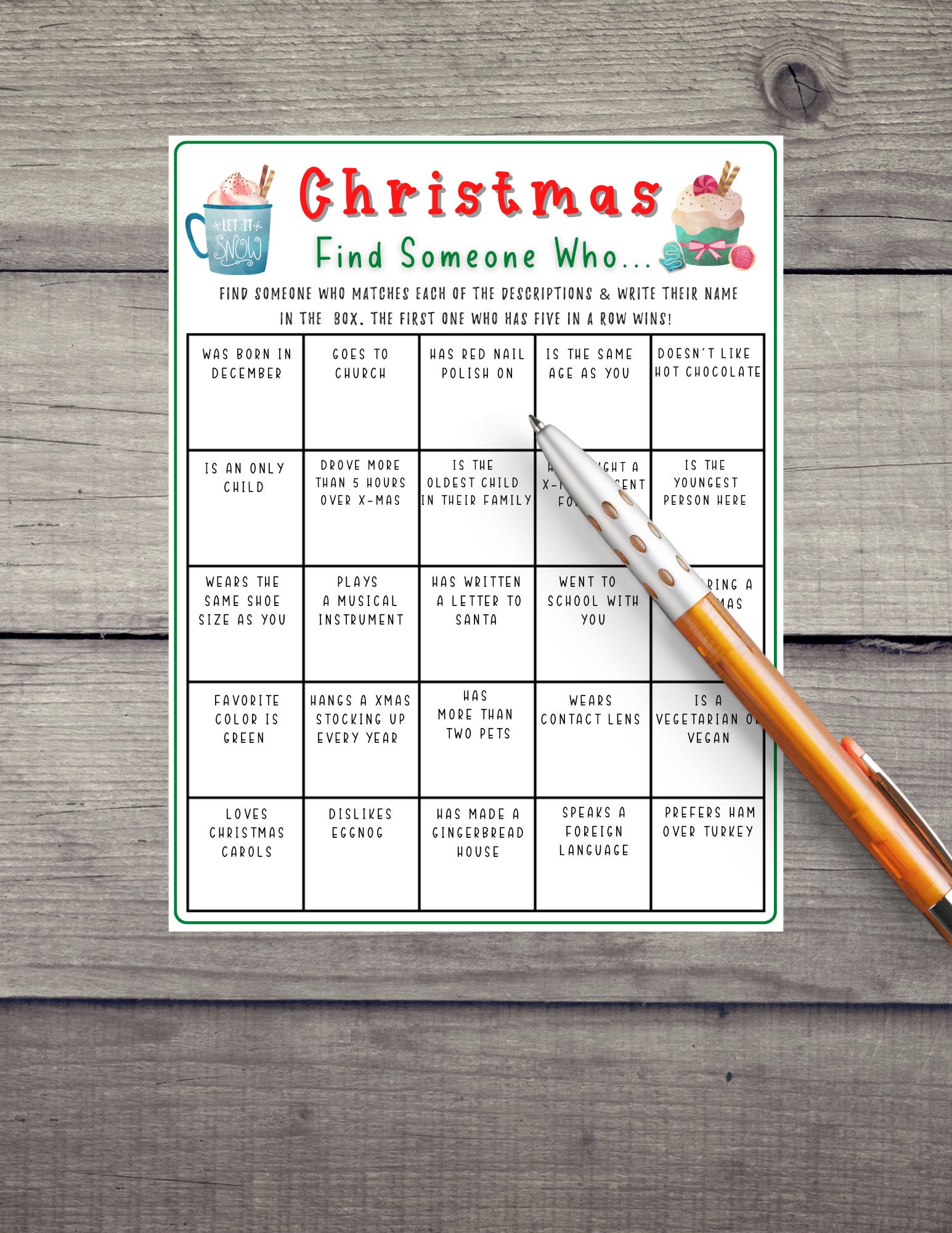 Christmas Find Someone Who Game: Holiday Party Printable (PDF) - Etsy christmas-find-someone-who-game-holiday-party-printable-pdf-etsy