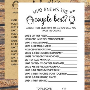 Who Knows The Couple Best Bridal Shower Game, Printable, download, Bride & Groom Party, Fun Activities, Brunch Games, Rustic White, PDF image 5