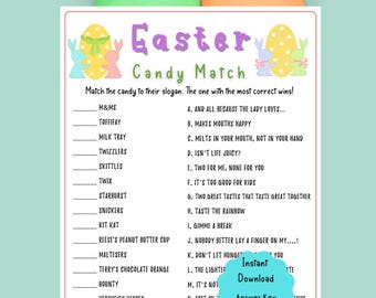 Easter Candy Match Game | Easter Printable Game for Kids & Adults | Easter Party Game | Easter Activities l Easter Sunday l Virtual Trivia