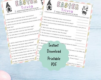 Easter Trivia Game | Kids, Teens, Adults Party Activity (Digital Download)