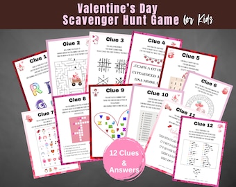 バレンタインデーの宝探しゲーム：楽しい室内アクティビティ（PDF）