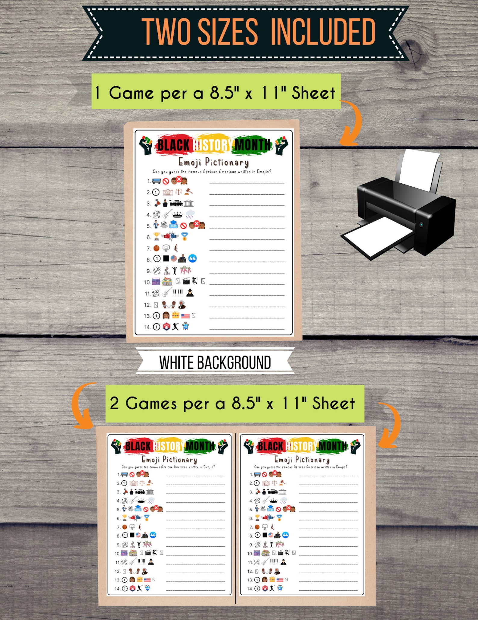 Black History Month Emoji Pictionary Game Fun Educational Etsy