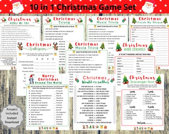 Christmas Party Game Bundle, Christmas Game Printable, Christmas Games for Kids and Adults, Office Party Game Classroom Christmas Games