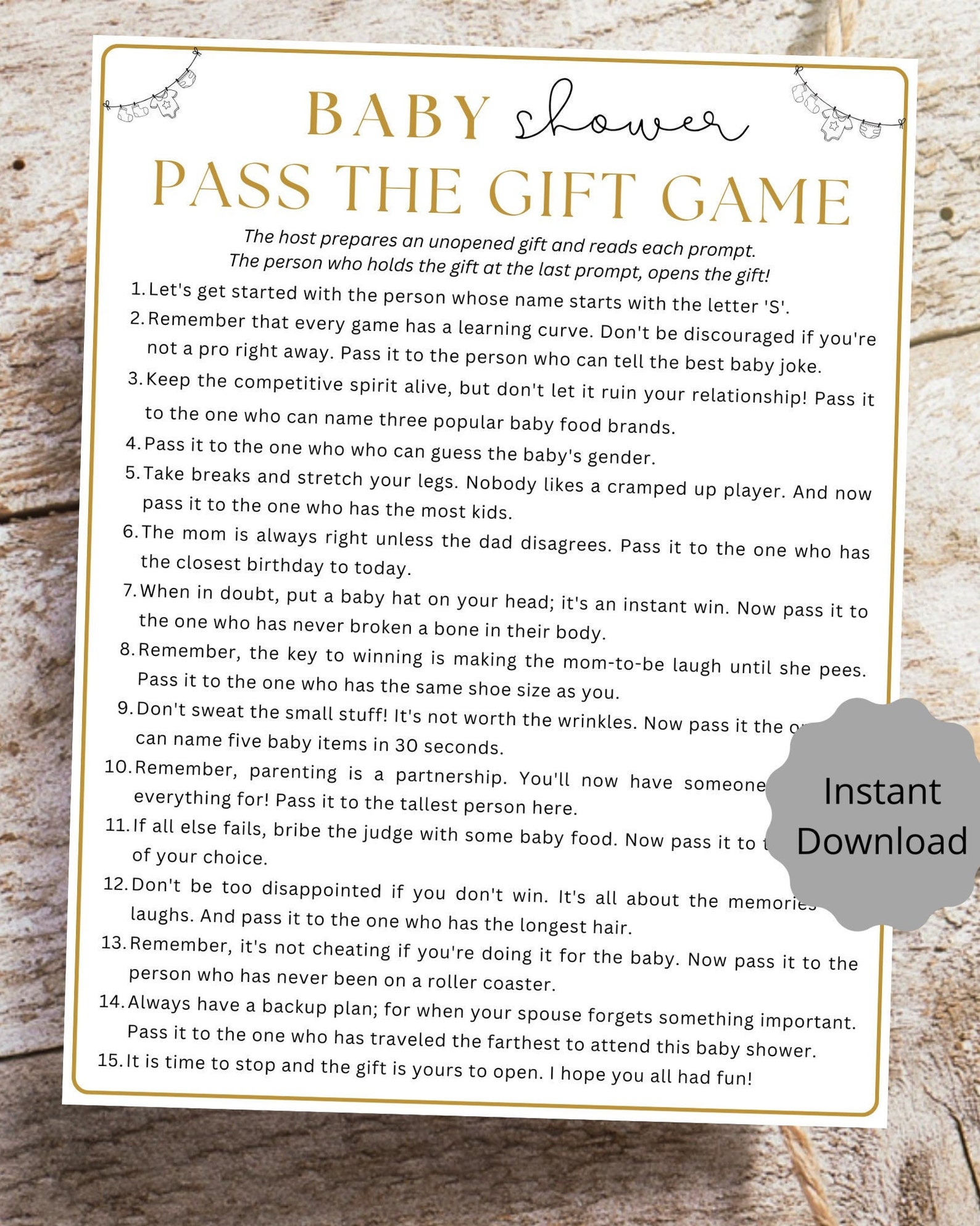 Pass the Gift Game Printable Baby Shower Baby Shower Game Etsy Pass the Gift Game Printable Baby Shower Baby Shower Game Etsy