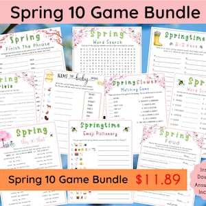 Spring Flower Matching Game: Printable Party Activity (digital Download ...