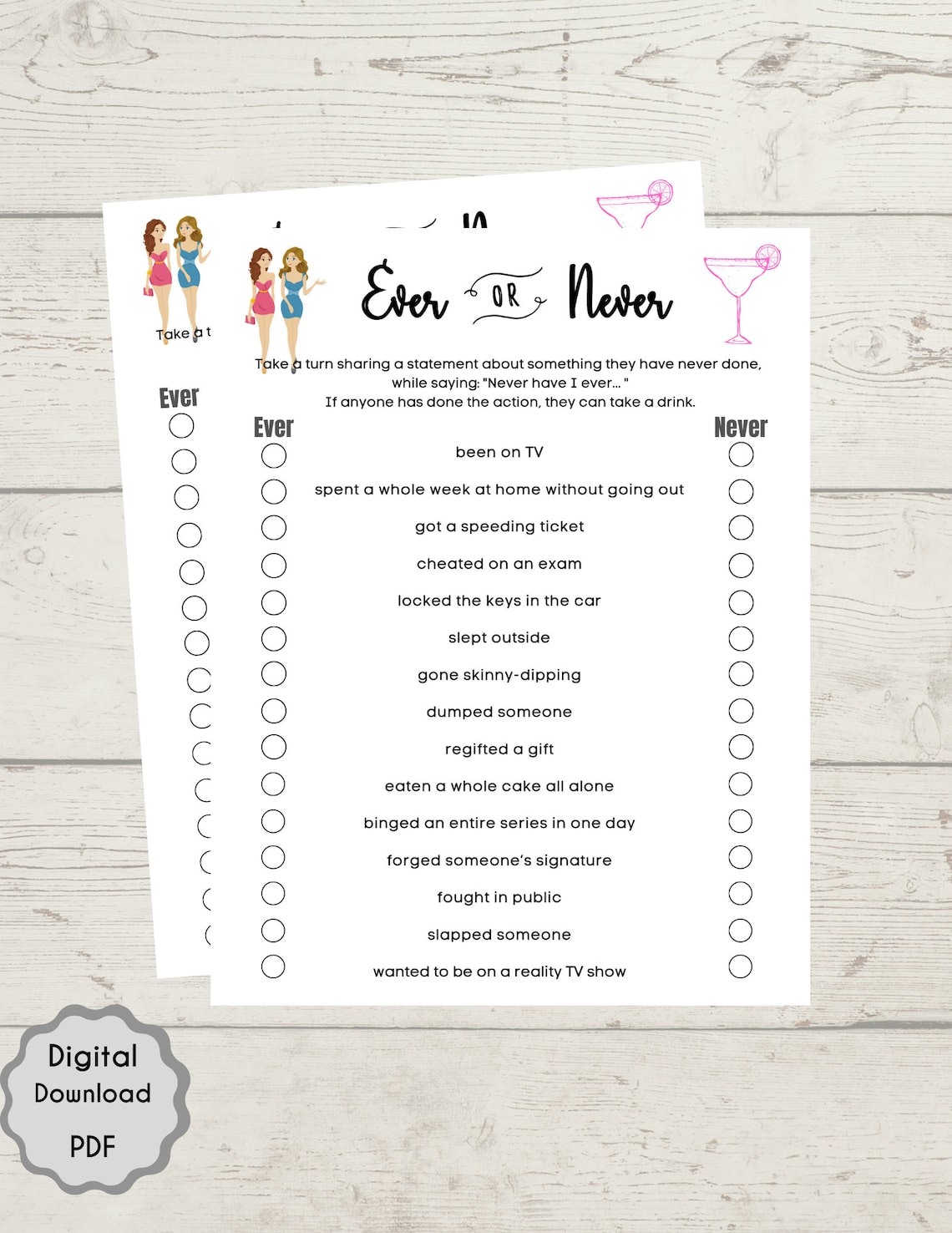 5 Ladies Night Game Bundle Fun Printable Ladies Party Games - Etsy