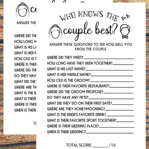 Who Knows The Couple Best Bridal Shower Game, Printable, download, Bride & Groom Party, Fun Activities, Brunch Games, Rustic White, PDF image 6