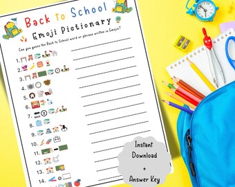 Back to School Emoji Game: Printable Icebreaker Quiz (PDF Download)