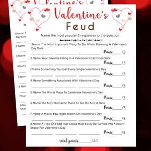 Valentine's Day Feud Game Fun Valentine's Day Feud Activity Valentines Printable Game Galentine's Game Fun Adults Party Games PDF image 4
