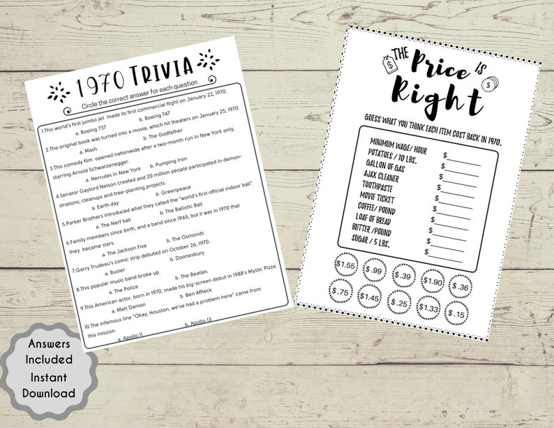 1970 50th Wedding Anniversary Party Games 50th Anniversary ...