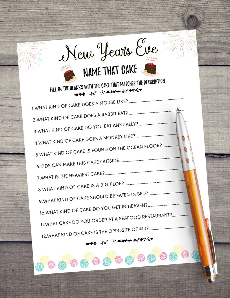 8 New Years Eve Game Set New Years Eve Printable Games New | Etsy