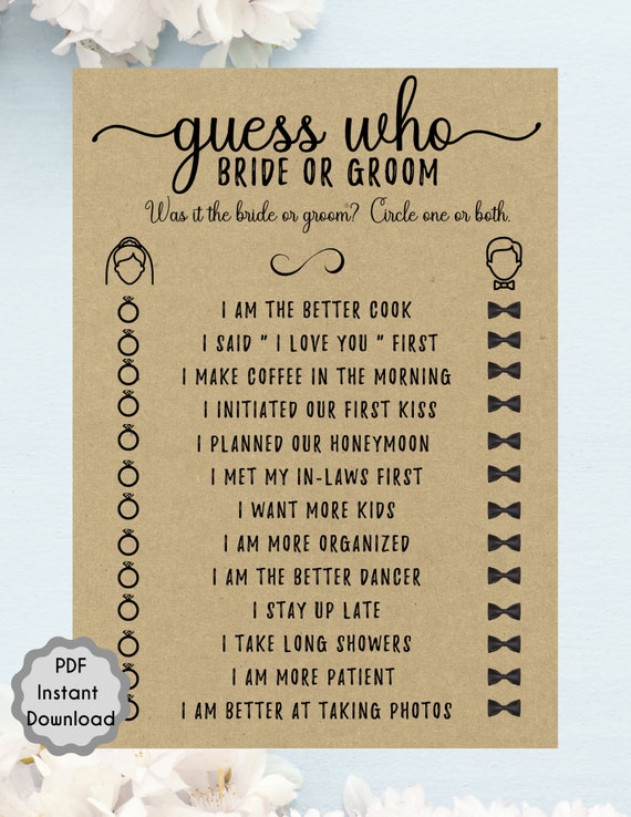 Bridal shower activities discount