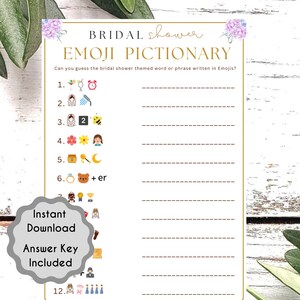 Bridal Shower Emoji Pictionary Game PDF Printable Download - Etsy