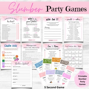 Fun Teen Girls Slumber Game Bundle | Slumber Party Games| Girls Sleepover Party Games | Pajama Party | age 12, 13, 14,15,16,17  | Sweet 16
