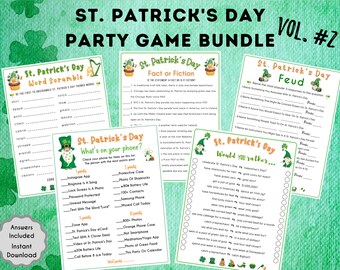 St. Patrick's Day Game Bundle Vol.2: Family & Kids Activities (Printable)