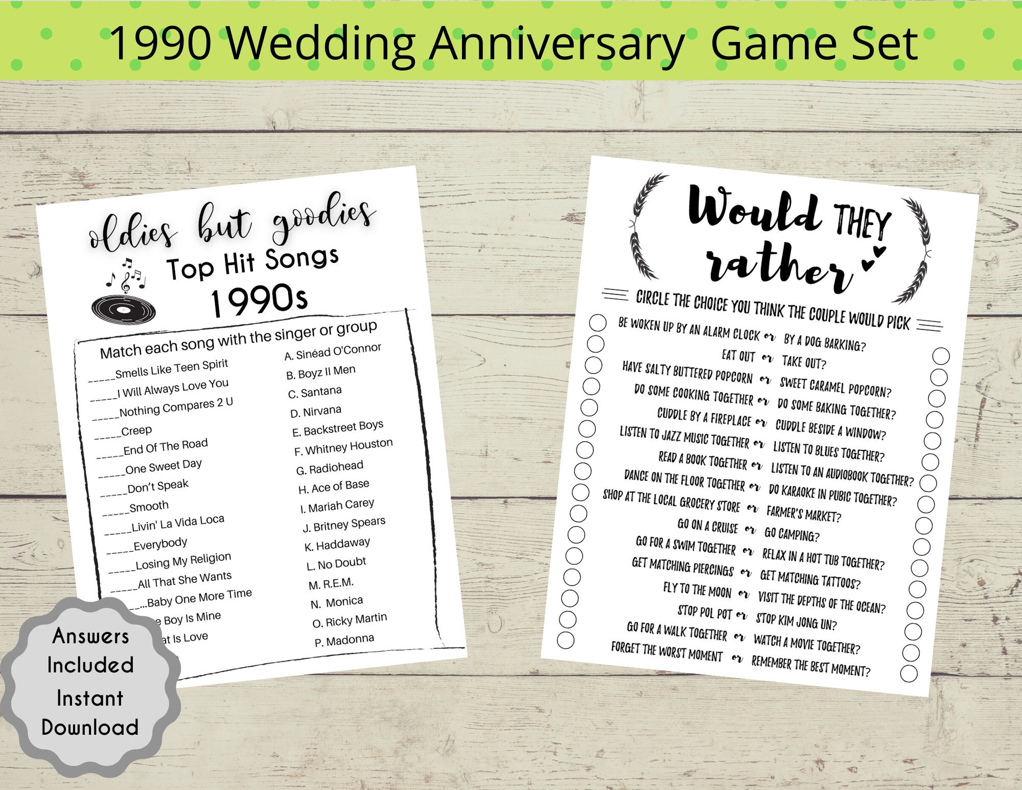 1990 32nd Wedding Anniversary Party Games 32nd Anniversary - Etsy