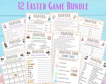 12 Easter Game Bundle | PrintableEaster Game for Kids, Teens & Adults | Easter Activities l Classroom Game l Office Party game l Spring